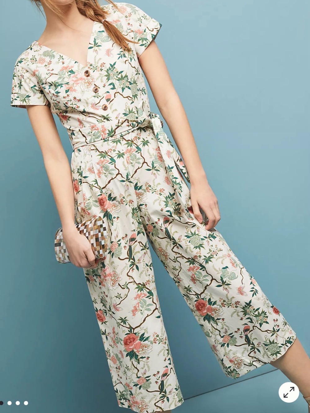 Gal Meets Glam Anthropologie Sophia Floral Tie-Waist Jumpsuit Size 2 - Picture 2 of 12